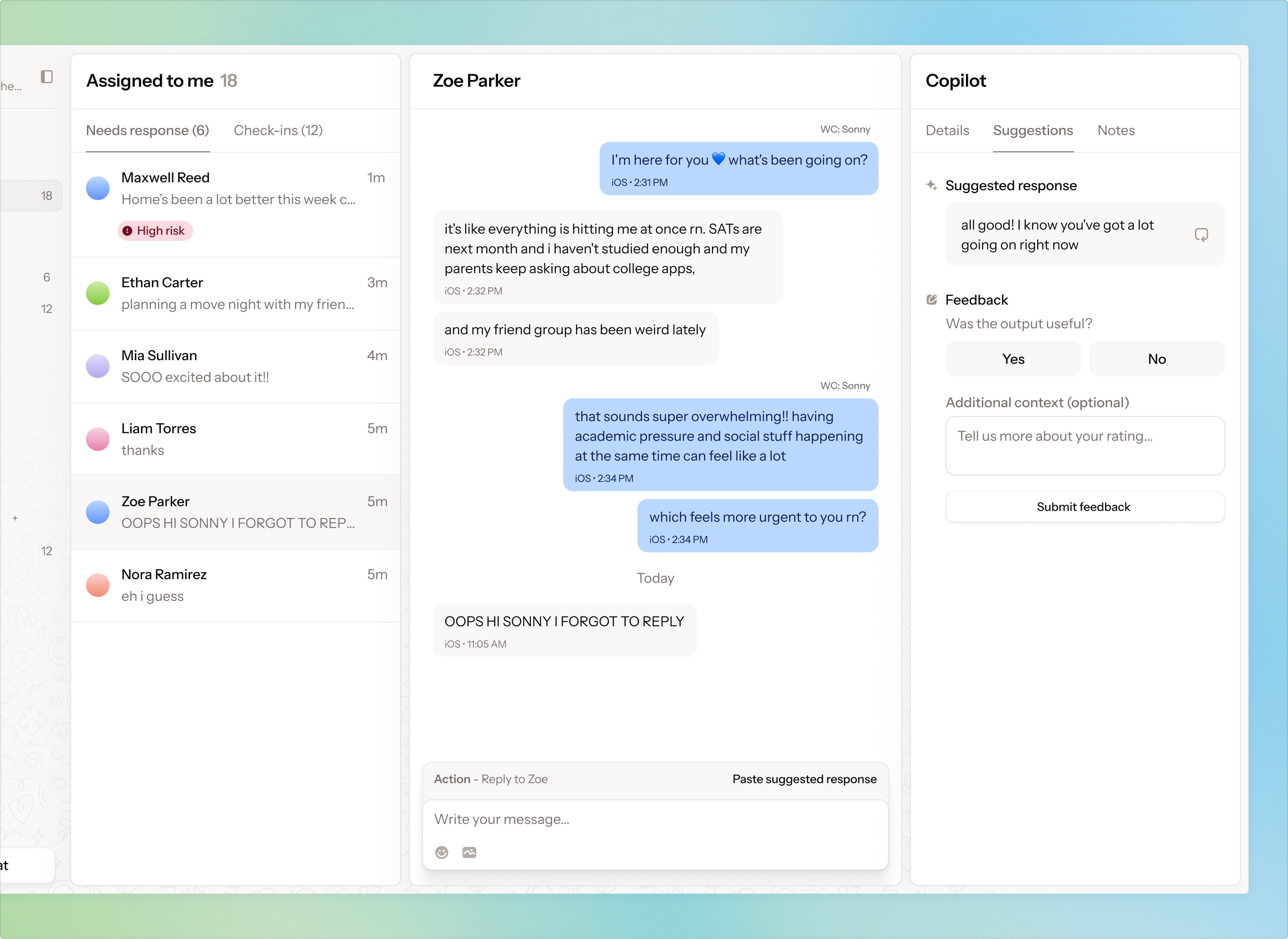 Integrating AI to surface personalized response suggestions in Sonar's internal platform